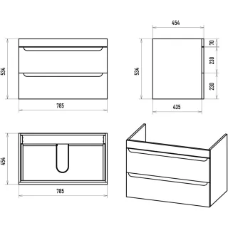 Подвесная тумба под раковину Misty Бриз П-Бри-09080-012Я 78.5 см белый